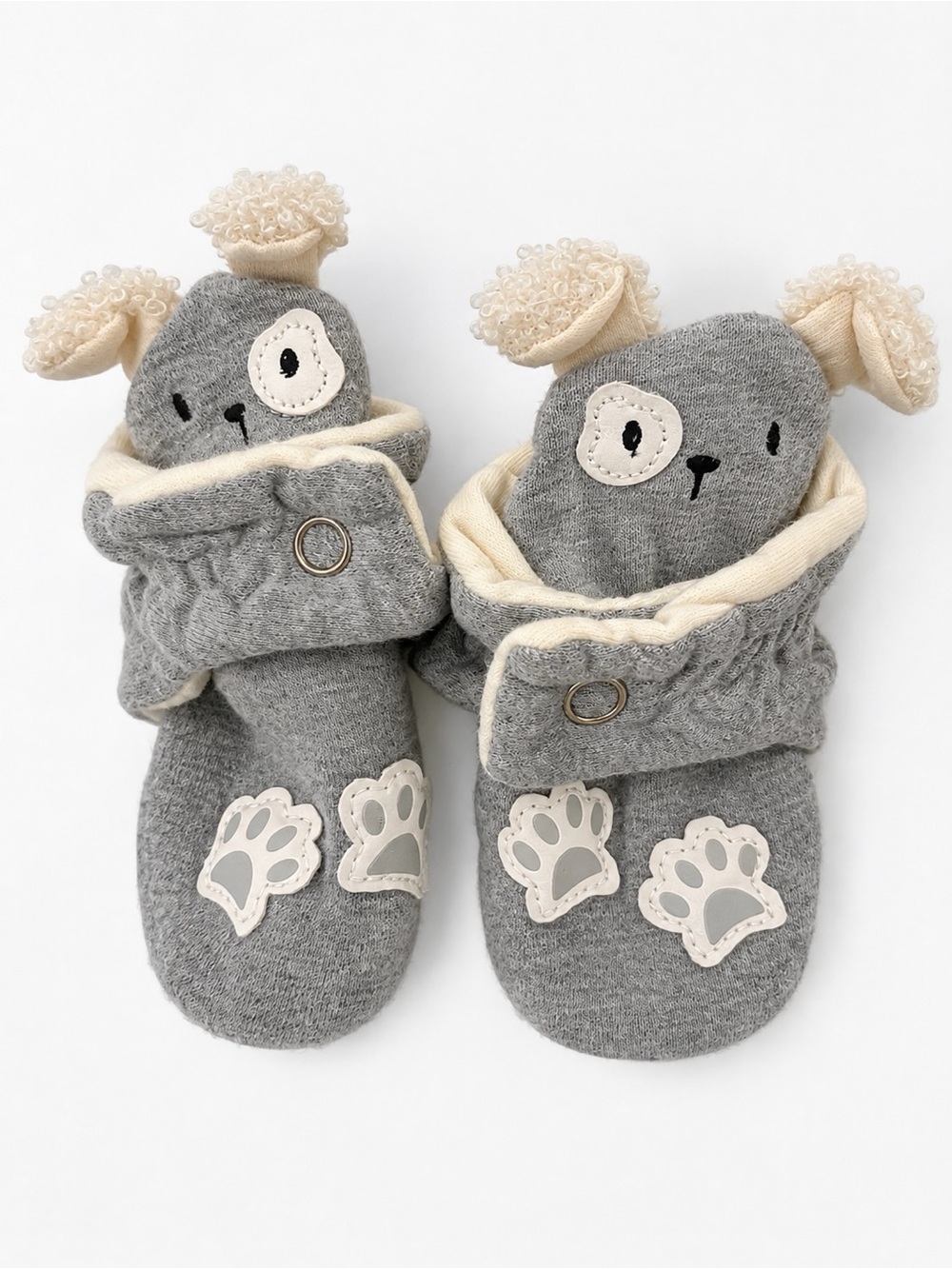 Robeez Baby Bear Soft Sole Booties Gray 6-12 Months